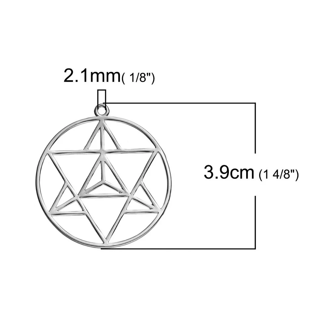 Медный серебристый цвет DoreenBeads круглые медитационные Подвески Merkaba полые детали