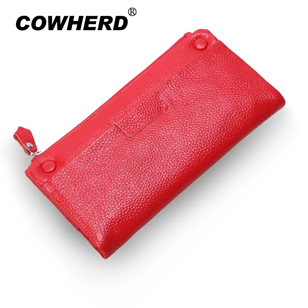 New Big Capacity Wallet Soft First Layer Cow Leather Wallets Real