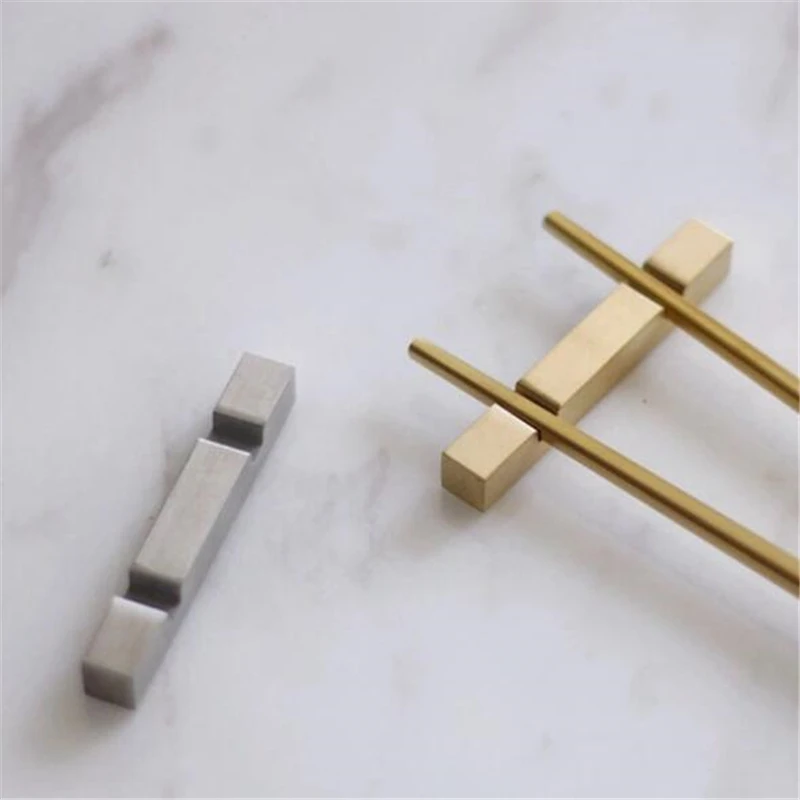 Nordic Stainless Steel Chopsticks Holder Household Golden Silver Chopsticks Rest Tableware