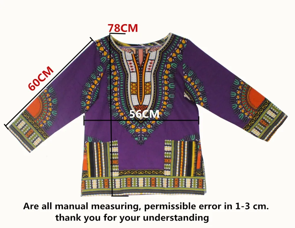 (3 шт./партия) дашикиэйдж 100% хлопковая футболка унисекс с длинными рукавами Дашики кафтан Африканский кафтан абайя Дашики