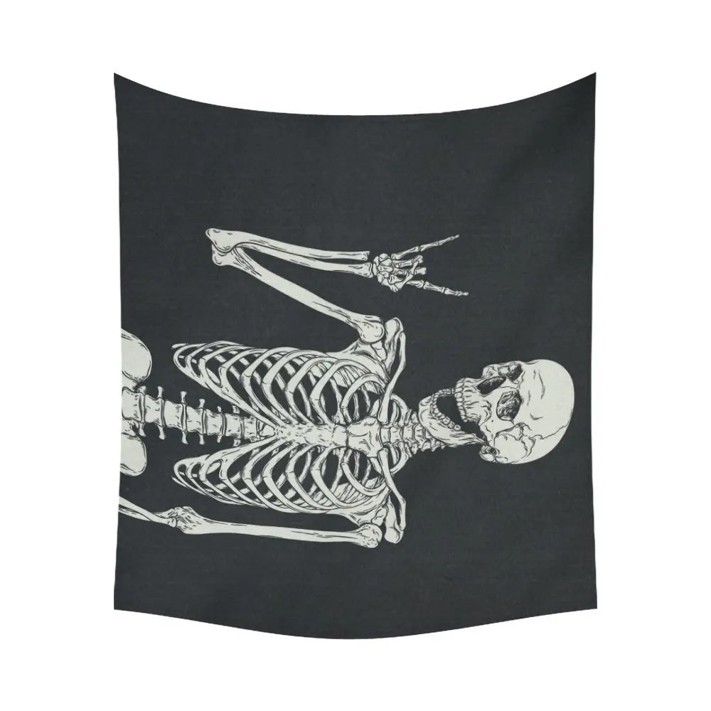 Цветной Черно-белый домашний декор гобелены настенные художественные, череп человеческий гобелен с изображением скелета настенные подвесные художественные наборы