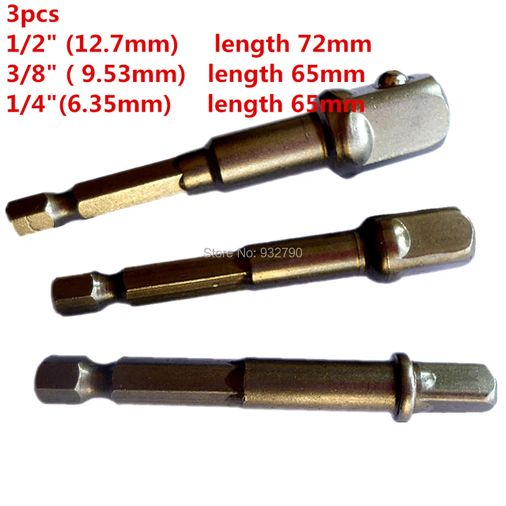 1/" шестигранный до 1/4" Sq Dr адаптер гнездо 25 мм переходник для бит 1/" 3/8" 1/" розетки адаптер удлинитель 60 мм держатель бит