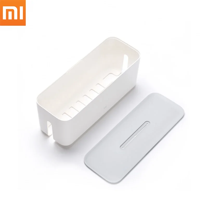 preço Originais Xiaomi Mi Caixa De Armazenamento Tomada Régua De Energia Plugue Fio de Cabo de Desktop Organizar Recipiente Caso Caixa de Armazenamento de Tomada do Cabo de Alimentação