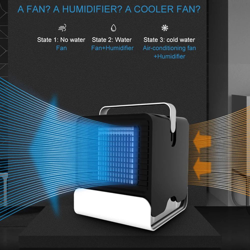 Portable Mini Air Conditioner Cooler Fan Humidifier USB Desktop USB Air Cooler Cooling Fan For Home Office