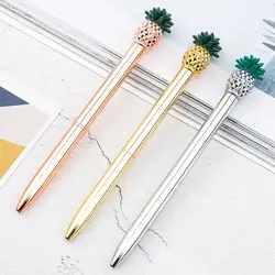 1,0 мм цветной металлический ананас шариковая ручки для письма Kawaii Подпись Золотой Шариковая ручка для школы офиса поставки