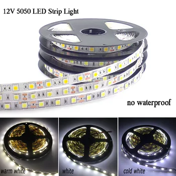 

5M DC 12V SMD 5050 LED Strip Light ledstrip Flexible Tape Home Decoration Cold Warm White Blue Green Red Lighting TV background