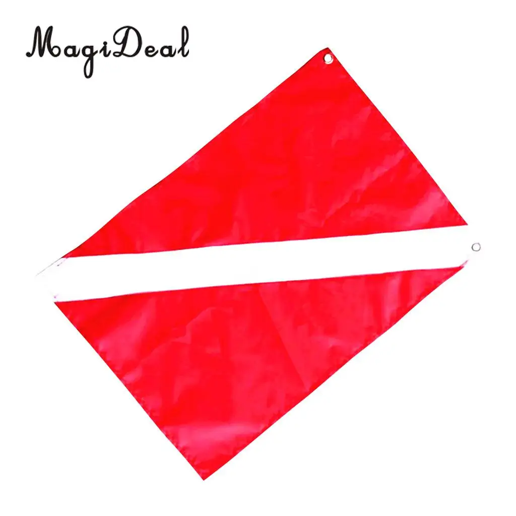 MagiDeal Hot Scuba Dive Diver Down Flag Safety Signal Marker Banner Boat Flag 50 x 35 cm for Diving Snorkeling Underwater Sport