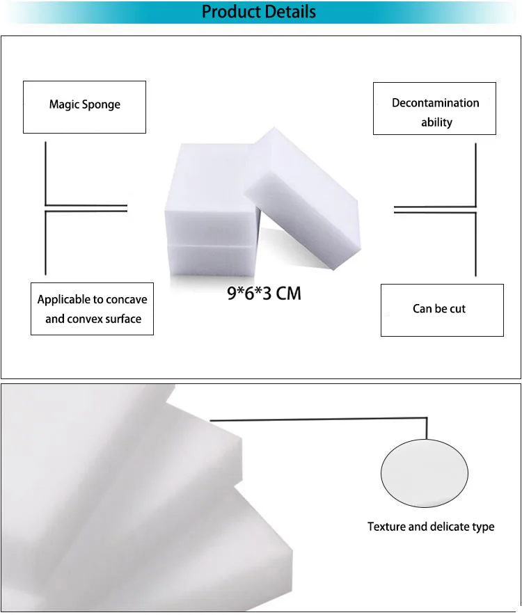 100 шт 90*60*30 мм волшебная губка Ластик меламиновая губка кухня, ванная, офис очиститель аксессуар для чистки посуды Nano