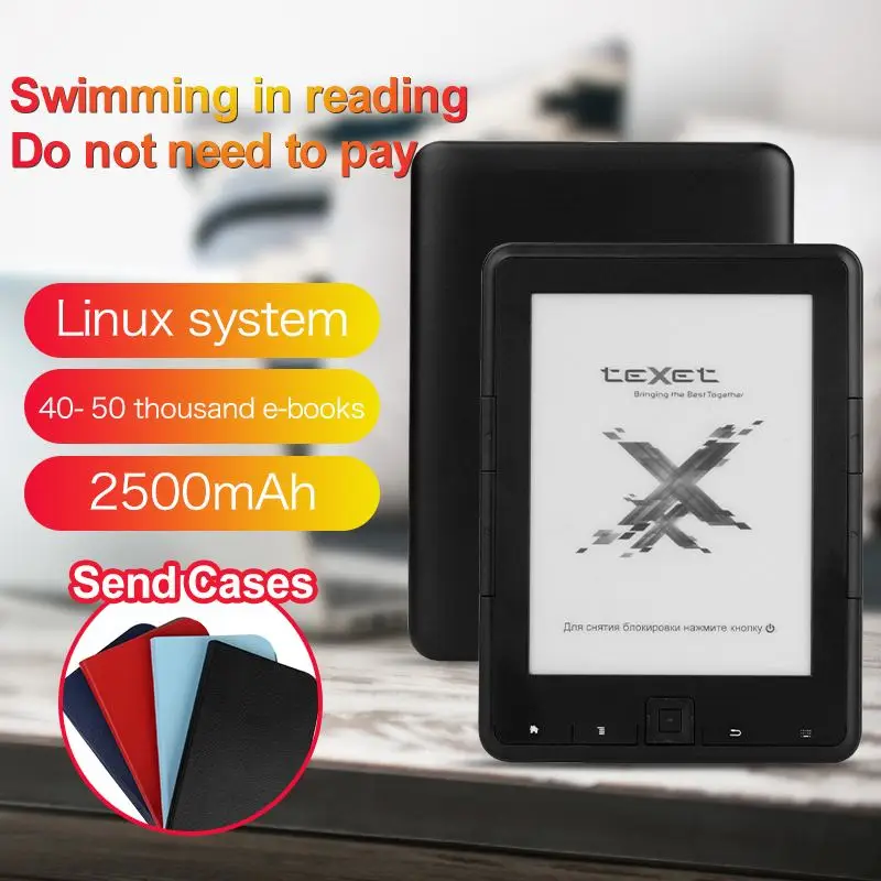 

CLAITE 6" E-book reader Built in Light 6 Inch 4GB Ebook Reader E-ink Ereader 4G/8G/16G 800 x 600 Resolution