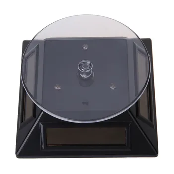 

3LED Color Change 360 Degree Solar Showcase Turntable Rotating Watch Jewelry Display Stand Display Case Gold/Silver/White/Black