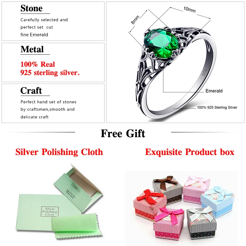 High Quality emerald womens rings