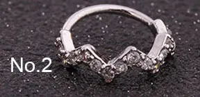 ROXI 1 шт. кольцо из нержавеющей стали CZ кольцо для носа для женщин и мужчин ювелирные изделия для тела Пирсинг клип подарок бесшовное ноздри кольцо губы ухо кольца - Окраска металла: 4