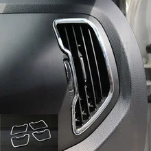 car styling For Kia Sportage R 2011 2012 2013 2014 Air Conditioning Outlet Decoration Circle Cover ABS Chrome 4 Pcs Per Set
