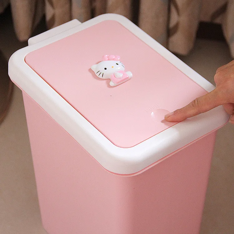 Hello kitty мусорный бак для ванной комнаты домашний автомобильный мусорный бак мусорные баки с крышкой ножной педали коробка для хранения мелочей офисная кухонная корзина эко