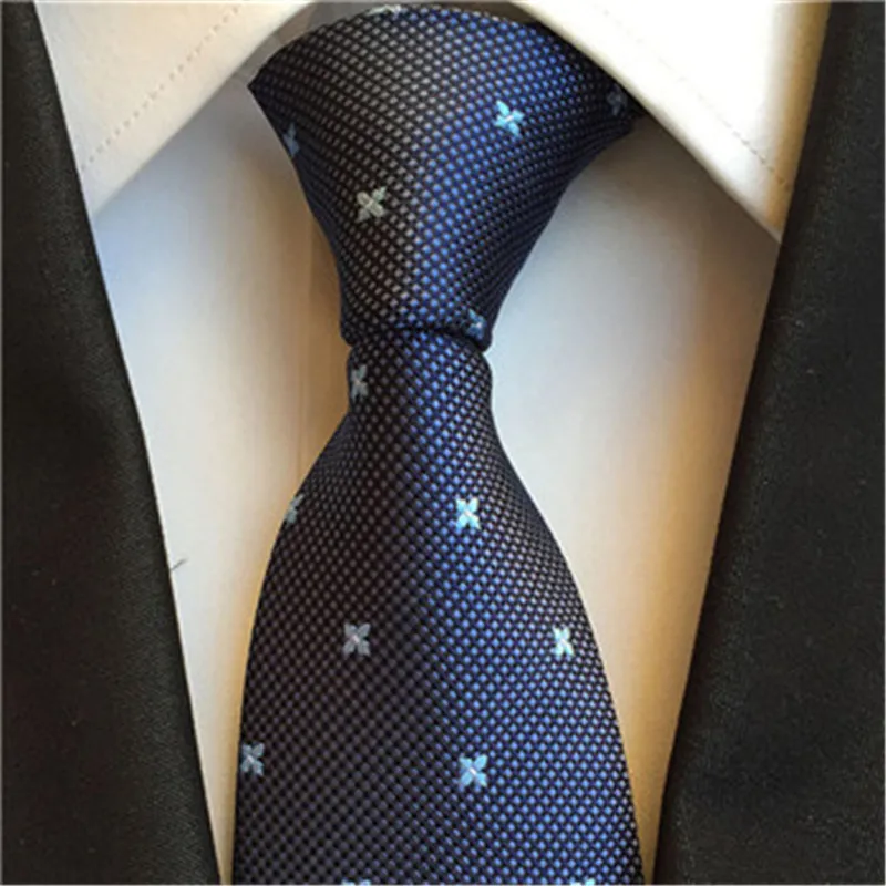 

SCST Brand 2017 New Gravata Stars Print 8cm Slim Silk Neckties Wedding Neck Tie Corbatas Mens Ties For Men Tie Blue Cravate A006