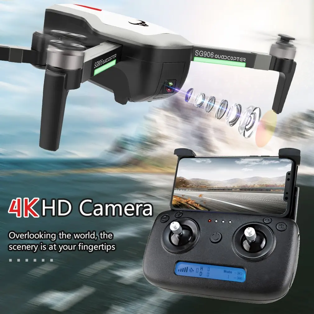 SG906 Drones Ultra HD 4 K 1080 P Cámara 5G WIFI FPV con Selfie plegable RC Drone Quadcopter RTF Drone GPS