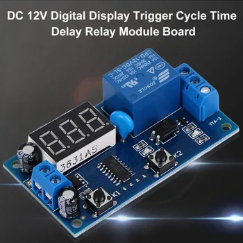 

ACEHE Relay Electrical DC 12V Time Relay Module Digital Display Trigger Cycle Time Delay Relay Module Board YYA-3