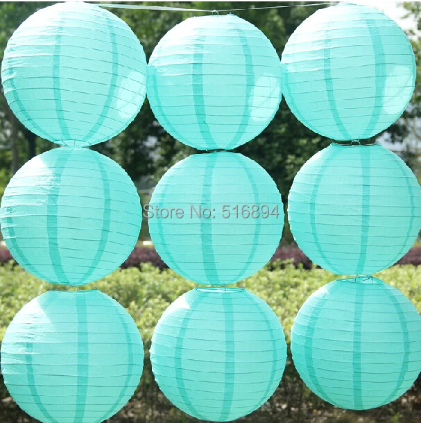 Light blue/turquoise 10pcs/lot 12''(30cm) Round paper lantern paper