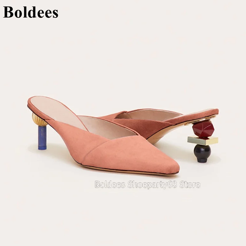 

Unique Designer Asymmetrical Heeled Women New Spring Autumn Shallow Mounth High Heel Shoes Slingback Female Party Pumps