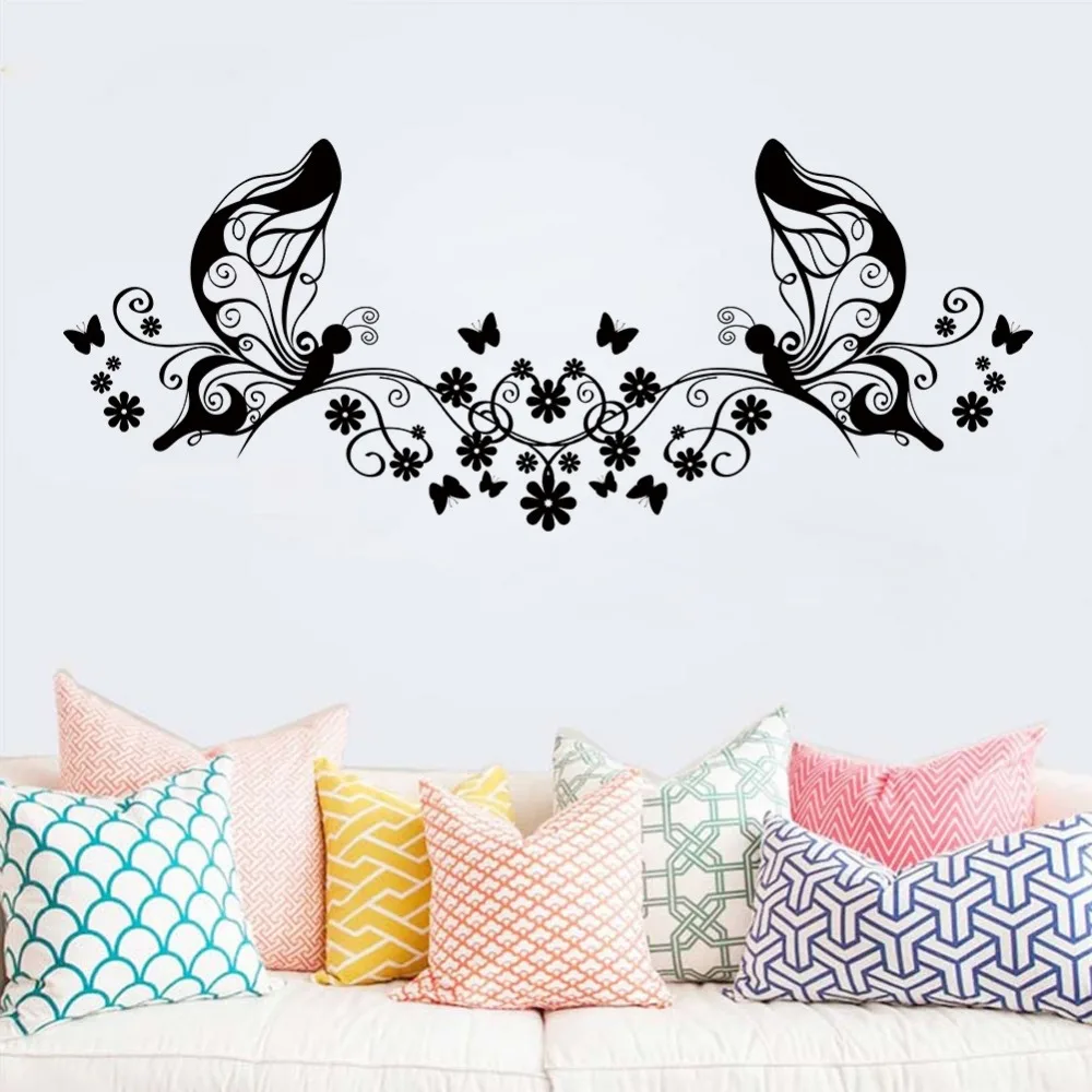 

ZY8460 new home decoration butterfly flower vine bedroom living room sofa TV backdrop waterproof removable 3D sticker wholesale