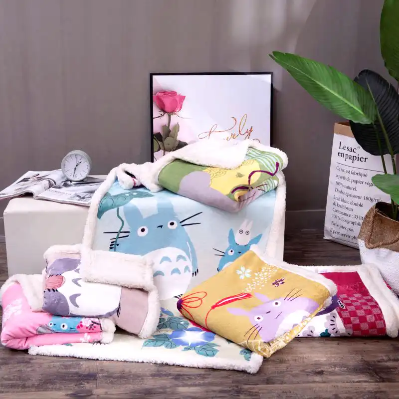 My Neighbor Totoro Blanket For Kids 70x150cm Cartoon Microfiber Plush Sherpa Throw Blanket On Bed Sofa Bedding Blankets Aliexpress