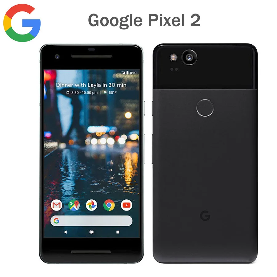 Абсолютно мобильный телефон Google Pixel 2, 4G, LTE, 5,0 дюймов, 1920x1080, 4 Гб ОЗУ, 64 ГБ/128 Гб ПЗУ, OctaCore Snapdragon 835, Android NFC