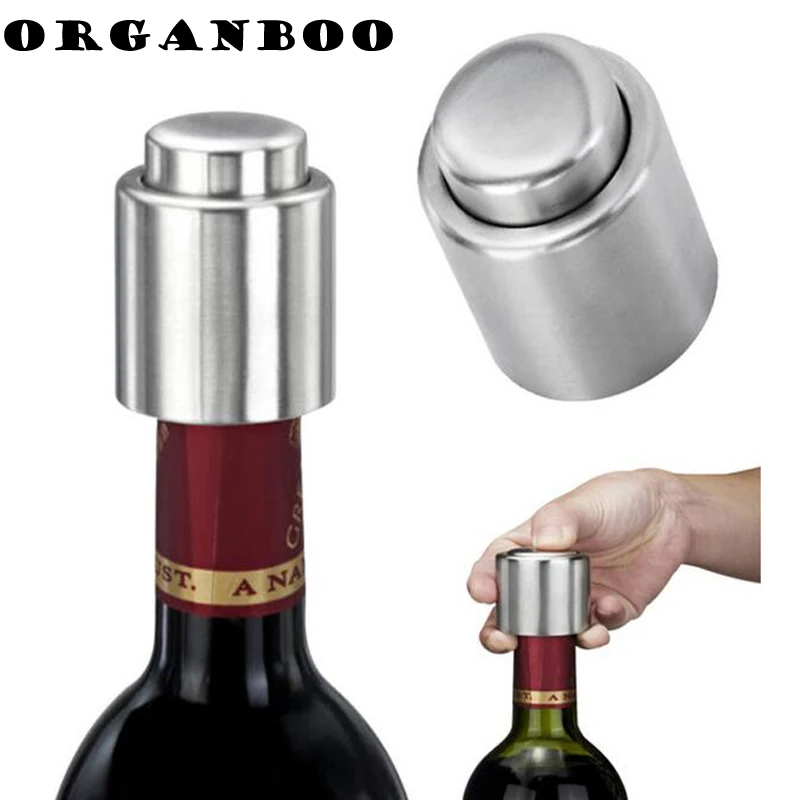 

1PC Kitchen Tools Stainless Steel Corkscrew Wine Bottle Stopper Vacuum Sealed Red Wine Bottle Spout Liquor Flow Stopper Pour Cap