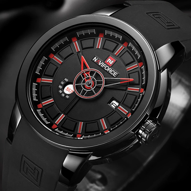 

Mens Watches Top Luxury Brand NAVIFORCE Sports Watch Men Military Rubber Quartz-watch Waterproof Male Clock Relogio Masculino