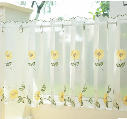 

Coffee curtain curtain gauze short half curtain lace curtain floating garden