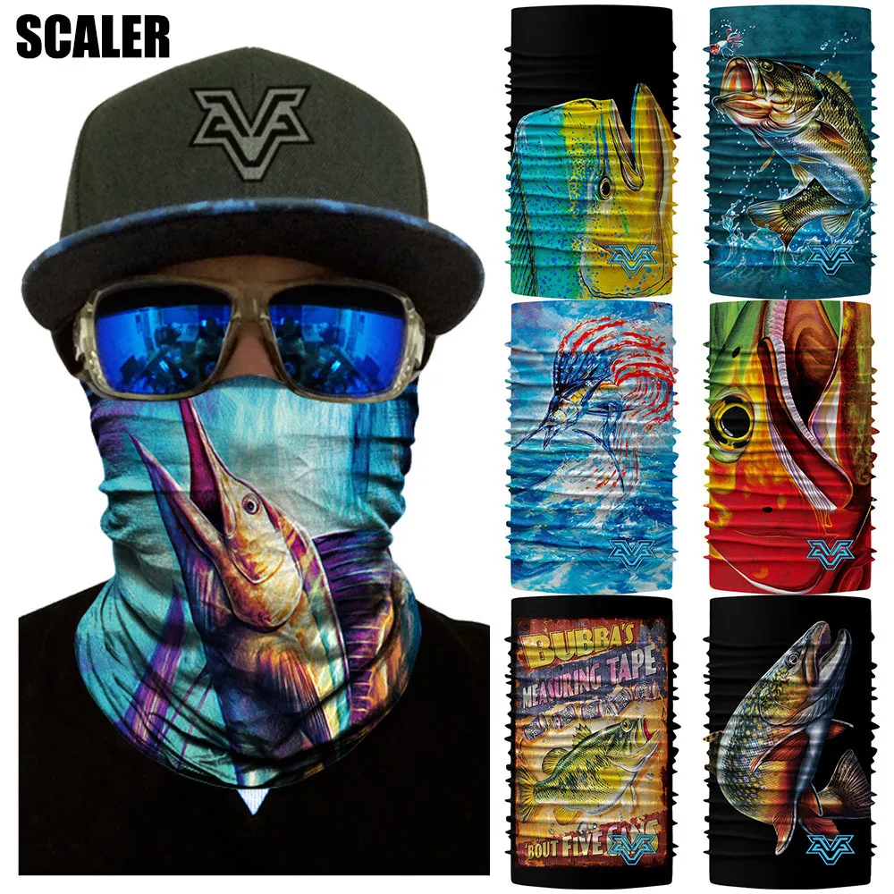 

3D Hunting Camping Face Mask Bandana Ciclismo Fishing Hiking Outdoor Fish Masque Anti-UV Trout Carp Cycling Buffs Bandana Men