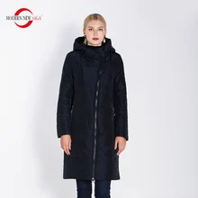 MODERN NEW SAGA Women Long Style Coat And Jacket Winter Warm Parkas Female Solid Zipper Outerwear Casacos De Inverno Feminino