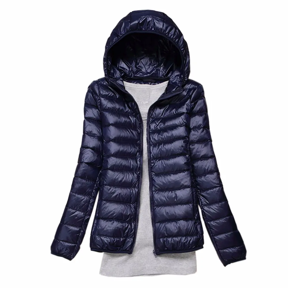 Winter Plus Size Jackets Women Ultra Light Duck Down Jacket Hooded Long Sleeve Slim Warm Coat Parka Female Portabl Outwear | Женская