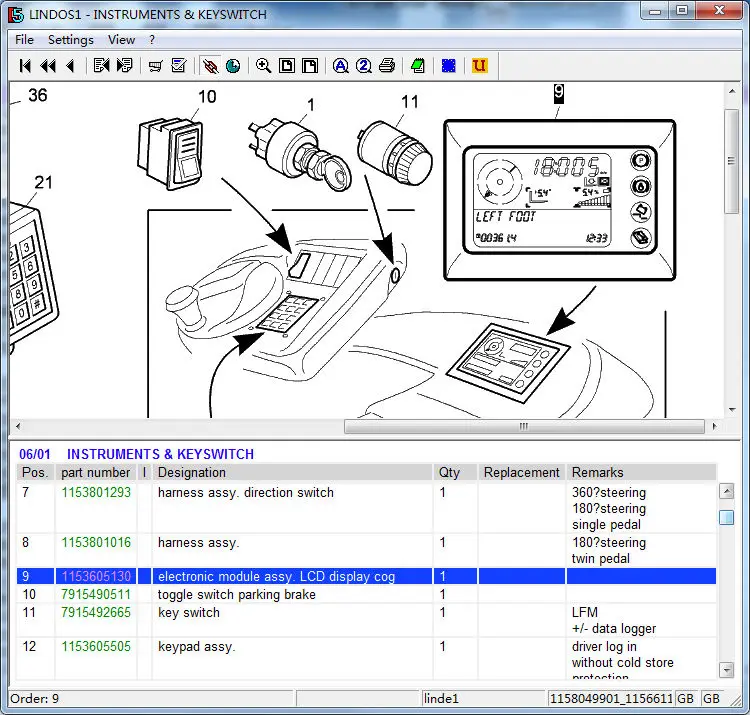 Linde вилочный погрузчик индикатор блок ЖК-дисплей 1153605130 вилочный погрузчик Запасная часть