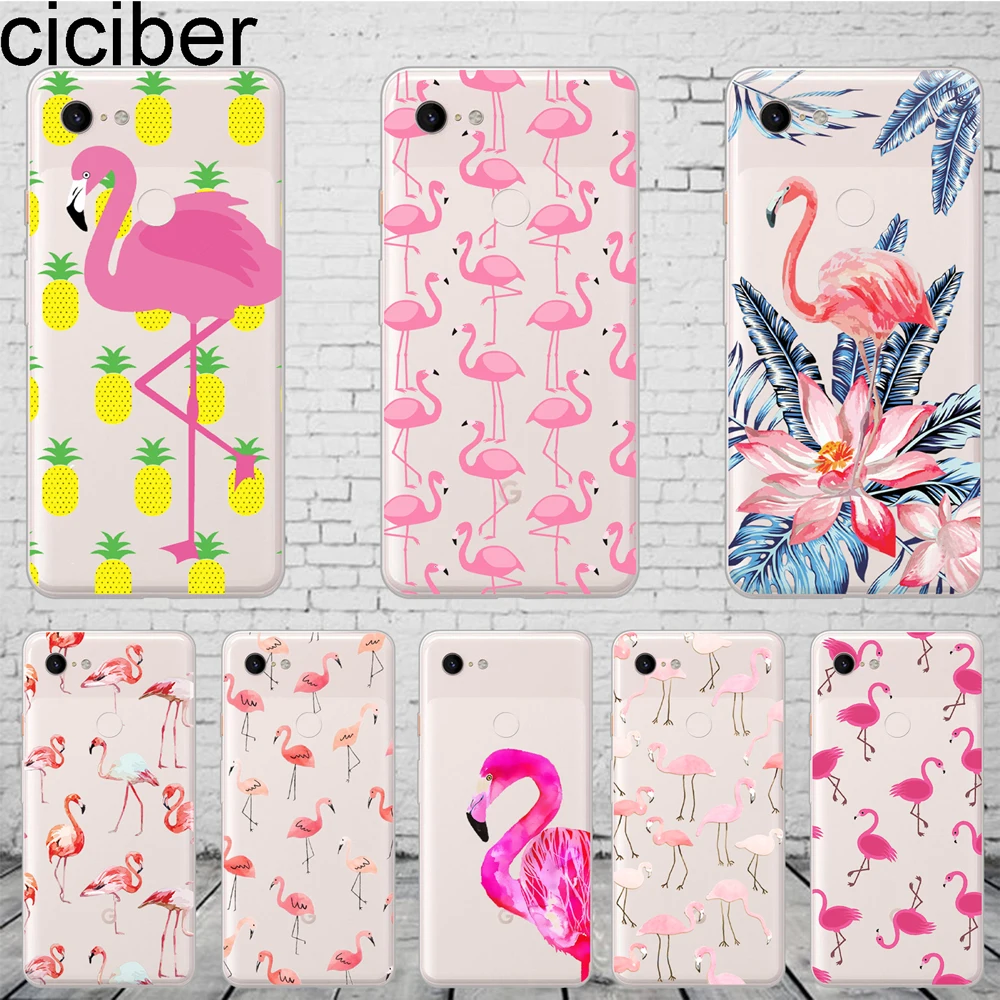 

ciciber Animal Cute Flamingo Phone Case For Google Pixel 3 2 XL Clear Soft Silicone TPU Cover for Pixel 3XL 2XL Funda Capa Coque