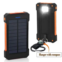 Солнечное зарядное устройство водонепроницаемый 30000 мАч Солнечное зарядное устройство 2 usb порта Внешнее зарядное устройство банк питания для iphone Redmi Note 7 Asus DOOGEE LG