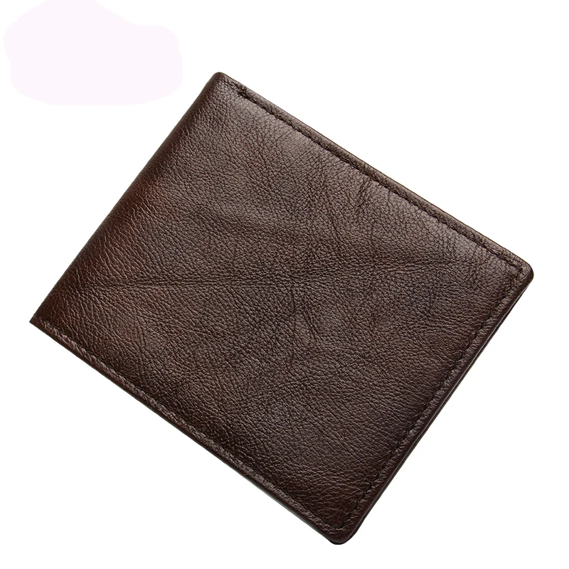 

Ultra-thin Short Men Wallets 2018 New Arrivals Luxurious Real Leather Cowhide Bi-fold Folio Male Purses Card Wallet Businessman