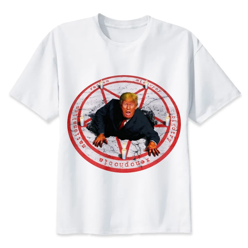 

Trump The Summoning T-Shirt Men's donald trump Printed t shirt Short Sleeve O-Neck t-Shirts Fashion t shirt male MR434