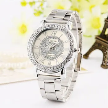 

Relogio Feminino 2020 Hot New Casual Luxury stainless steelWatch Women Rhinestone Dress Watches Roman numerals Quartz Watch Gift