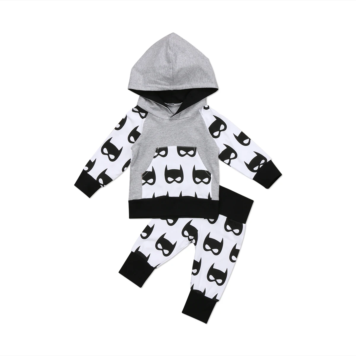 

Pudcoco 2017 Casual Kids Toddler Baby Boy Clothes Batman Hooded Tops + Print Pants Outfits Hoodies Autumn Set 0-5Y