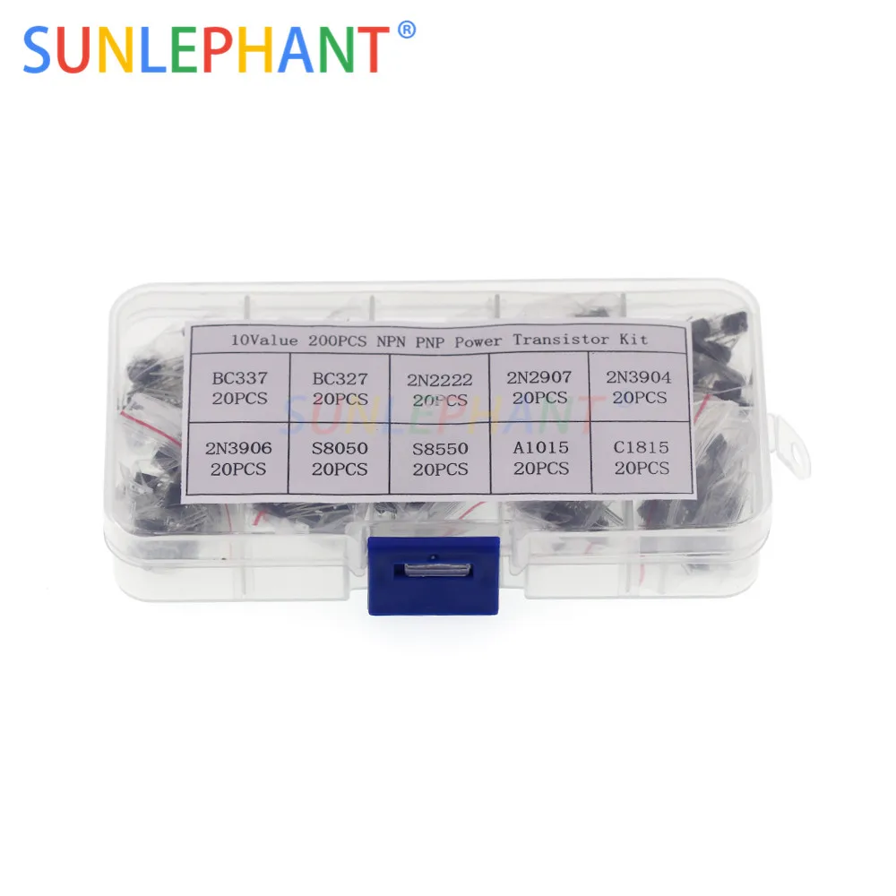 BC327 BC337 2N2222 2N2907 2N3904 2N3906 S8050 S8550 A1015 C1815 Triode Transistor Assortment Kit 10value 200PCS,Transistors Box