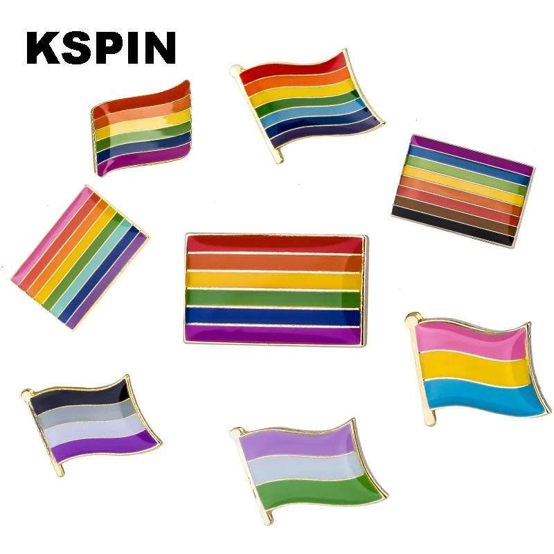 Badges Lgbt Pin Metal Rainbow Badge Pins Gay Pride Lapel Enamel Pin 