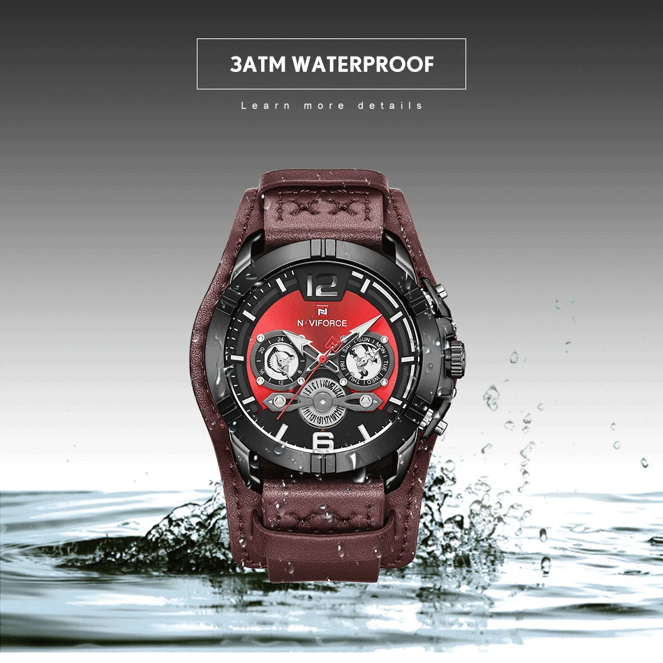 jpg Naviforce Men Watch Leather Army Military Retro Steampunk Sports Male Quartz Watch Wristwatch With Date Hodinky Relojes Hombre (5)