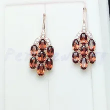 Nautral настоящие гранатовые серьги 0.3ct* 14 шт драгоценный камень 925 стерлингового серебра ювелирные украшения для мужчин или женщин# X193303