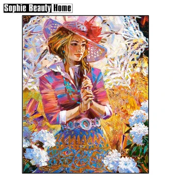 

2018 New Arrival Rushed Paint Girl 5d Diy Diamond Painting Wall Sticker Mosaic Cross Stitch Needlework Full Square Embroidery