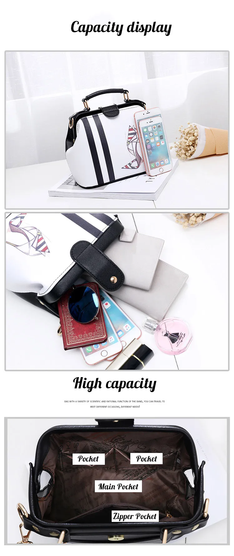 2017 Women Personality Fashion Buckle Small square bag Designer Handbag Casual Shoulder Messenger Bag New Sac Femme 4 B7