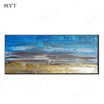 

Large size Handpainted Modren Abstract blue sky oil Painting on canvas Wall art picture for Living Room home Decor unframed