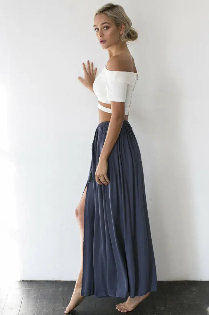 Женская двухслойная шифоновая плиссированная Ретро длинная юбка макси с эластичной талией пляжная одежда юбка