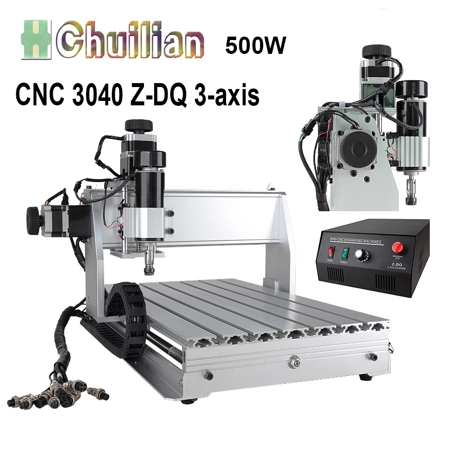 

CNC 3040 Z-DQ 3-axis CNC Router Engraver Ball Screw Cutting Milling Drilling Engraving Machine Mini CNC 3040 500W Manufacturer