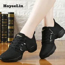 HoYeeLin/Обувь для современных джазовых танцев; женские Танцевальные Кроссовки для фитнеса; кроссовки с дышащей сеткой на квадратном каблуке; спортивная обувь