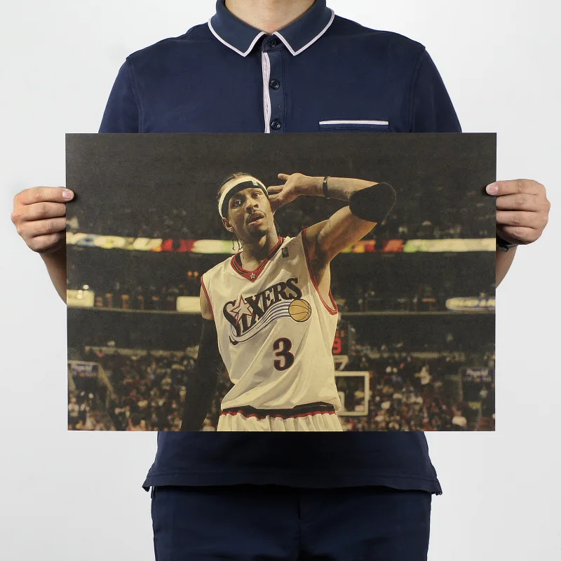 Basketball posters answer to Allen Iverson NBA poster retro craft paper posters of sports stars classic poster vintage retro Basketball posters answer to Allen Iverson NBA poster retro craft paper posters of sports stars classic poster vintage retro